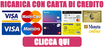 Ricarica online con carta di credito o PayPal